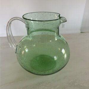 Green Biot Bubble glass pitcher